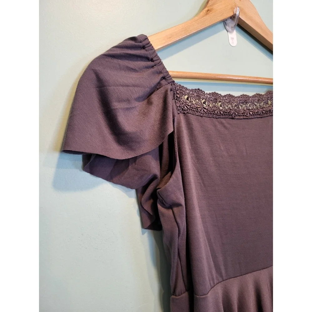 New Mia Joy Alaya Hi Lo Flutter Sleeve Fairy Grunge Whimsigoth Midi Dress 12/S - Picture 3 of 9